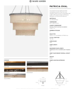 Made Goods New Arrivals Patricia Oval Chandelier Black Coco Beads And Silver 5 Made Goods New Arrivals Patricia Oval Chandelier Black Coco Beads And Silver