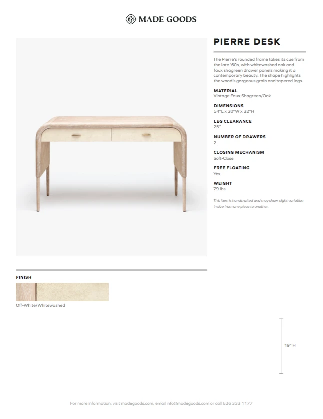 Made Goods New Arrivals Pierre Desk Pristine White Washed Oak 2 Made Goods New Arrivals Pierre Desk Pristine White Washed Oak