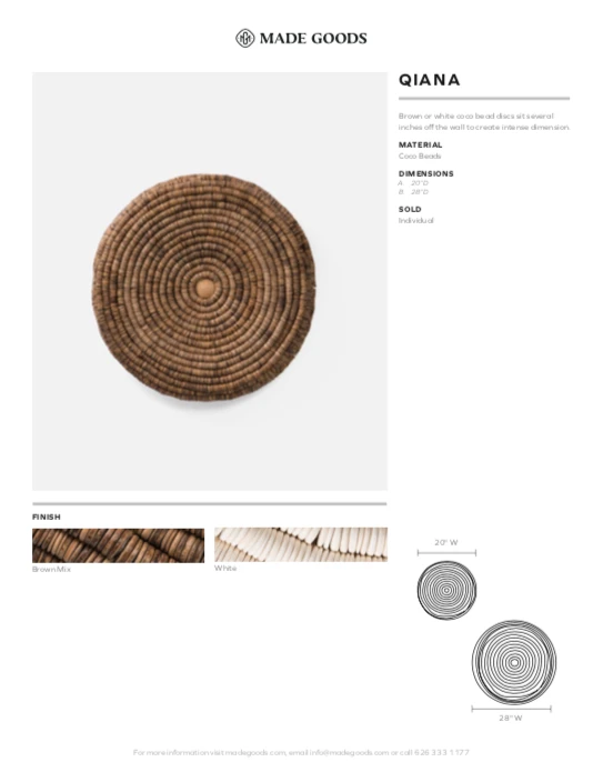 Made Goods New Arrivals Qiana Wall Decor Small White 3 Made Goods New Arrivals Qiana Wall Decor Small White