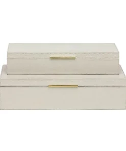 Made Goods Ralston Box Set Light Gray Full Grain Leather New Arrivals