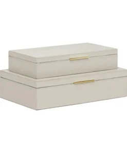 Made Goods Ralston Box Set Light Gray Full Grain Leather New Arrivals