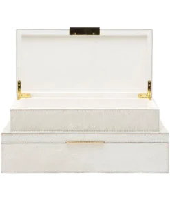 Made Goods New Arrivals Ralston Box Set Natural White Hair On Hide