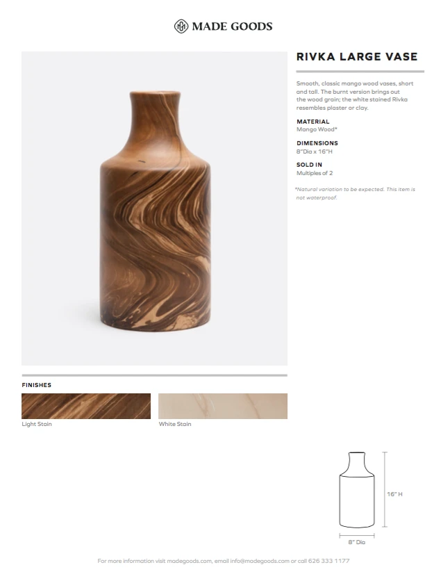 Made Goods New Arrivals Rivka Large Vase Set Of Two White Stain Mango Wood 3 Made Goods New Arrivals Rivka Large Vase Set Of Two White Stain Mango Wood