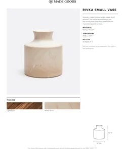 Made Goods New Arrivals Rivka Vase Set Of Two Small White Mango Wood