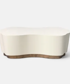 Made Goods Rockwell Coffee Table Small White Faux Belgian Linen