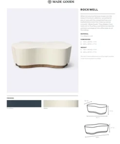 Made Goods Rockwell Coffee Table Large White Faux Belgian Linen New Arrivals 12 Made Goods Rockwell Coffee Table Large White Faux Belgian Linen New Arrivals