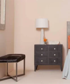 Made Goods Roger Double Bench Dark Brown Hide With Silver Metal Base New Arrivals