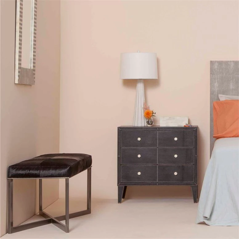 Made Goods Roger Double Bench Dark Brown Hide With Silver Metal Base New Arrivals 2 Made Goods Roger Double Bench Dark Brown Hide With Silver Metal Base New Arrivals