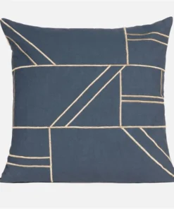 Made Goods Roslyn Square Pillow Set Navy Canvas