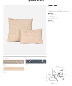 Made Goods Roslyn Square Pillow Set Navy Canvas