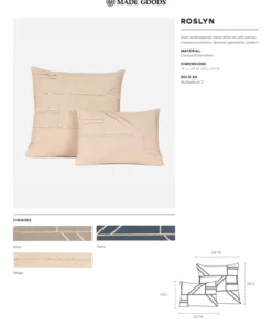 Made Goods New Arrivals Roslyn Lumbar Pillow Beige Set Of Two