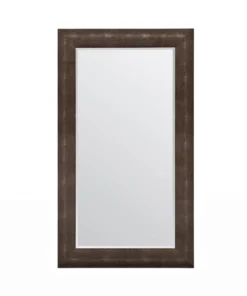 Made Goods Sabine Rectangular Mirror Dark Mushroom Faux Shagreen