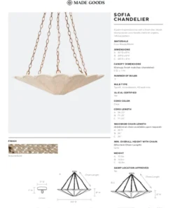 Made Goods Sofia Chandelier Large New Arrivals