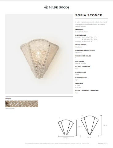 Made Goods Sofia Sconce Double New Arrivals 5 Made Goods Sofia Sconce Double New Arrivals
