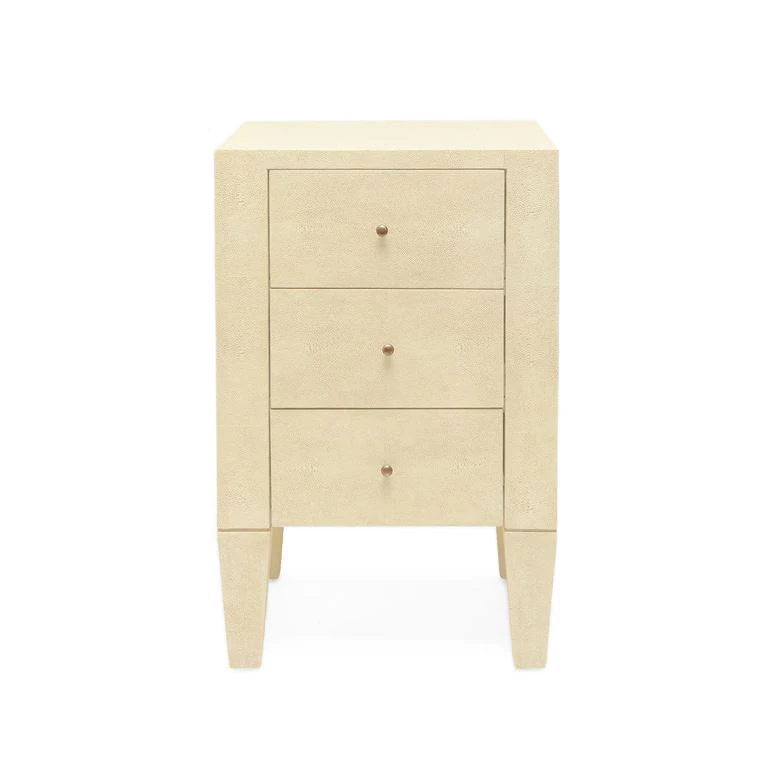Made Goods Sorin 3 Drawer Single Nightstand Off White Faux Shagreen 1 Made Goods Sorin 3 Drawer Single Nightstand Off White Faux Shagreen