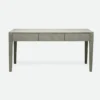 Made Goods Sorin 3 Drawer Desk Castor Gray Faux Shagreen New Arrivals