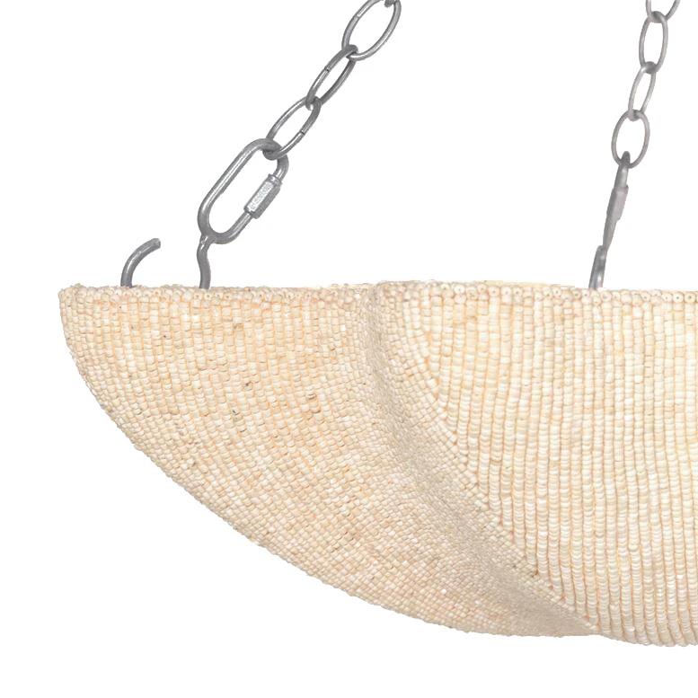 Made Goods New Arrivals Tabitha Chandelier Natural Coco Beads And Silver Metal 3 Made Goods New Arrivals Tabitha Chandelier Natural Coco Beads And Silver Metal