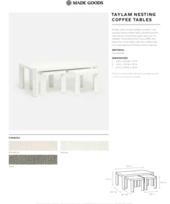 Made Goods Taylam Nesting Coffee Tables Large Off White Faux Raffia 5 Made Goods Taylam Nesting Coffee Tables Large Off White Faux Raffia