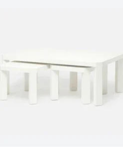 Made Goods Taylam Nesting Coffee Tables Large Pristine Faux Raffia