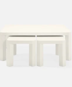 Made Goods New Arrivals Taylam Nesting Coffee Tables Small Off White Faux Raffia