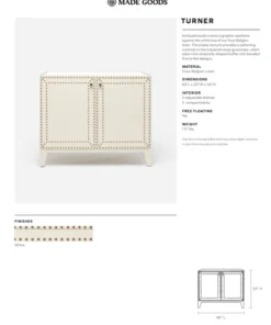 Made Goods Turner 2 Door Buffet White Linen 9 Made Goods Turner 2 Door Buffet White Linen