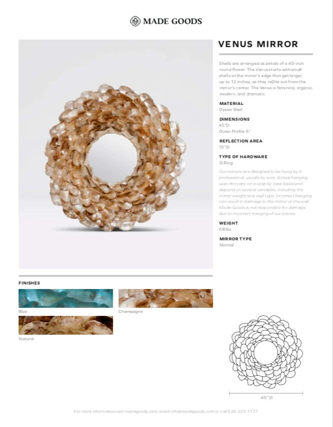 Made Goods Venus Mirror Champagne 4 Made Goods Venus Mirror Champagne