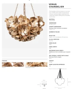 Made Goods Venus Chandelier Natural Saddle 24 Made Goods Venus Chandelier Natural Saddle