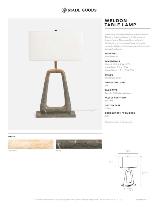 Made Goods Weldon Table Lamp Gray Stone New Arrivals 5 Made Goods Weldon Table Lamp Gray Stone New Arrivals