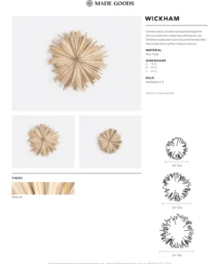 Made Goods New Arrivals Wickham Natural Raw Teak Wall Art