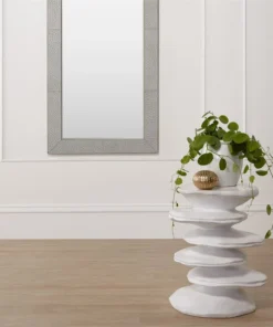 Made Goods Zsa Zsa Mirror Grey Ostrich Full Grain Leather New Arrivals