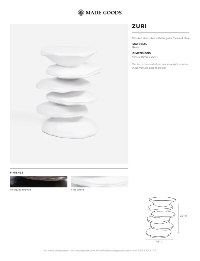 Made Goods Zuri Accent Table Bronze Resin New Arrivals 5 Made Goods Zuri Accent Table Bronze Resin New Arrivals