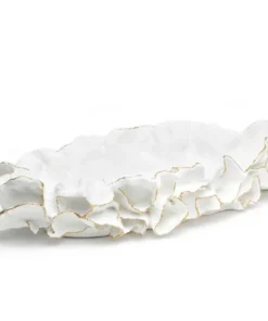 Made Goods Coco Tray White With Gold Faux Coral