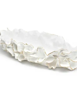 Made Goods Coco Tray White With Gold Faux Coral