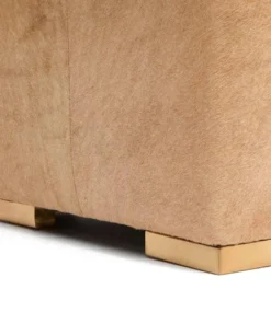 Made Goods Essex Stool Beige Hair On Hide Leather