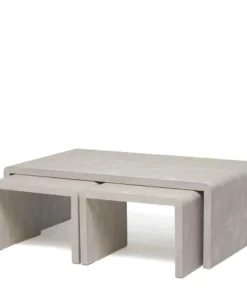Made Goods Harlow Nesting Coffee Tables Sand Faux Shagreen
