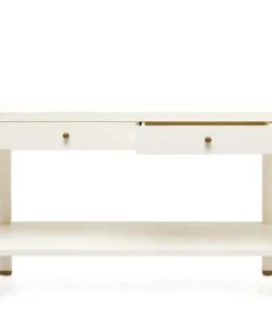 Made Goods Jarin Console White Faux Belgian Linen New Arrivals