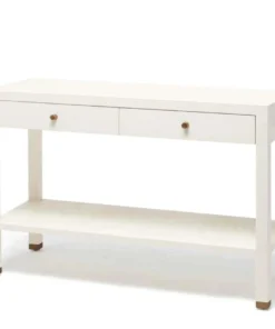 Made Goods Jarin Console White Faux Belgian Linen New Arrivals