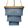 Made Goods New Arrivals Patricia Chandelier Small Dusty Blue Coco Beads And Gold Metal