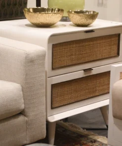 Bungalow 5 Malmo Two Drawer Side Table White New Arrivals