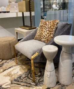 Global Views Marble Tower Table Black And White