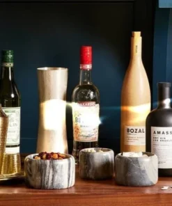 Blue Pheasant New Arrivals Mavis Gray Marble Small Serving Bowls Set Of 3