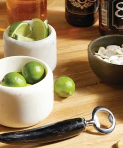 Blue Pheasant New Arrivals Mavis White Marble Small Serving Bowls Set Of 3