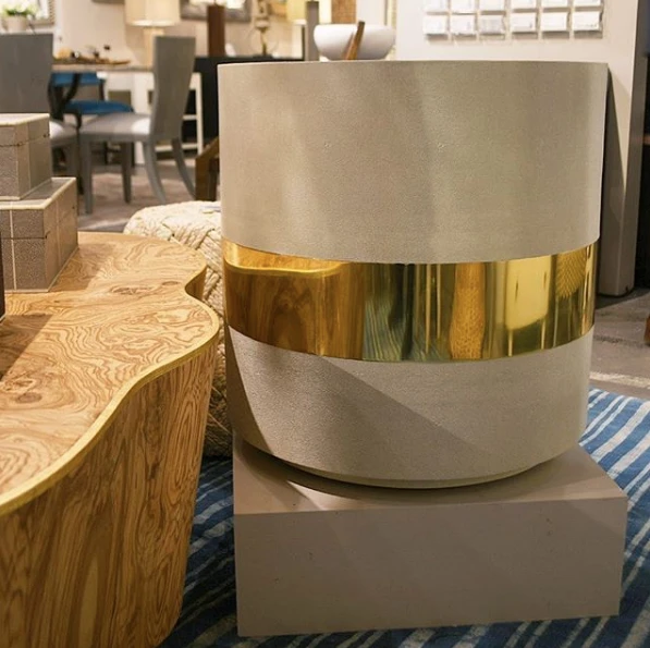 Made Goods New Arrivals Maxine Side Table Brass And Sand Faux Shagreen 2 Made Goods New Arrivals Maxine Side Table Brass And Sand Faux Shagreen