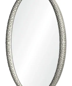 Mirror Home New Arrivals Jamie Drake Carved Oval Mirror Silver Leaf