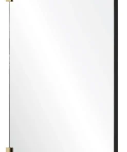 Mirror Home Rectangle Framed Mirror With Burnished Brass