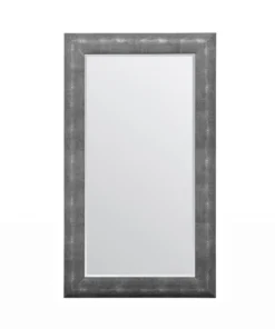 Made Goods Sabine Rectangular Mirror Cool Grey Faux Shagreen