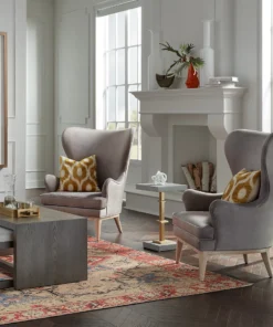 Worlds Away Frisco Wing Chair Gray New Arrivals