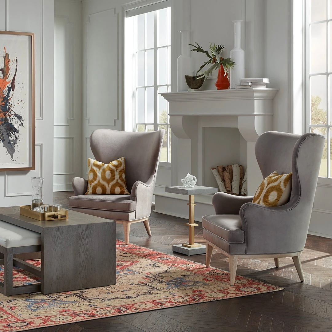 Worlds Away Frisco Wing Chair Gray New Arrivals 2 Worlds Away Frisco Wing Chair Gray New Arrivals