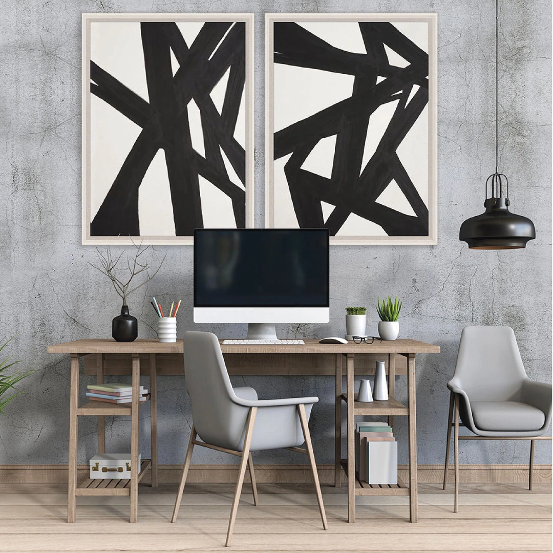 Natural Curiosities Black And White Abstract Painting 1 Framed Artwork 2 Natural Curiosities Black And White Abstract Painting 1 Framed Artwork