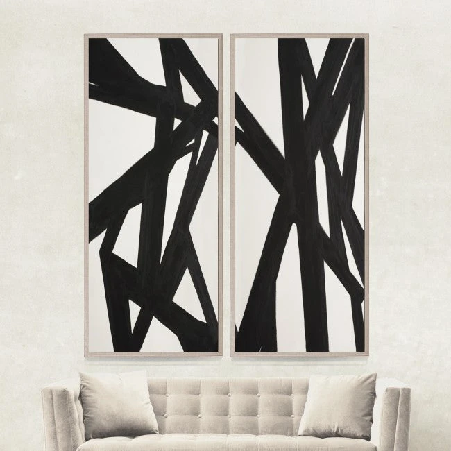 Natural Curiosities Black And White Abstract Panel Pair Framed Artwork 1 Natural Curiosities Black And White Abstract Panel Pair Framed Artwork